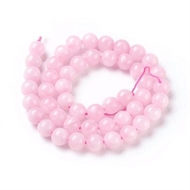 Rosa quartz, natur perlestreng. 8 mm.